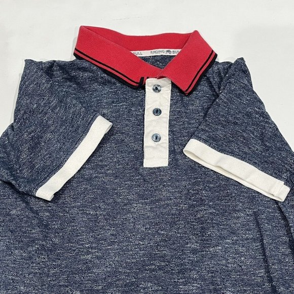 Raging Bull Red White Blue Polo Shirt Yon Andre Rugby Women Size XS - Picture 15 of 15